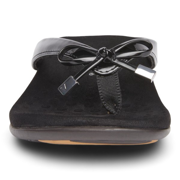 Vionic Sandals Ireland - Bella Toe Post Sandal Black - Womens Shoes On Sale | NAIBG-9435